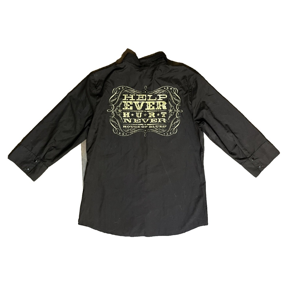 House of Blues Creed Help Ever Hurt Never Western Shirt Pearl Snap Womens M - Picture 2 of 7